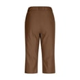 thumbnail image 6 of SYMOID Womens Boho Pants Lace Trim High Waisted Drawstring Straight Leg Casual with Pockets Lightweight Summer Cropped Brown S-XXL,Size M, 6 of 8