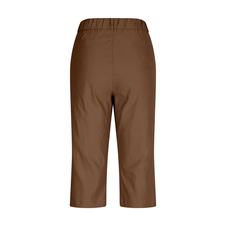 brown dress capris Chocolate Denim A-Line Bow Mini Kapri XXS How to choose the size Linfrsh Capri Pants for Women