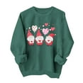 thumbnail image 3 of VKOYWKM Womens Valentines Day Sweatshirt Cute Heart Print Pullover Oversized Long Sleeve Crew Neck Valentine Holiday Sweatshirts, 3 of 7