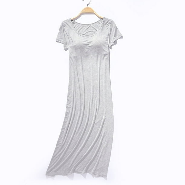 Camisón largo de manga corta para mujer, fino, para el hogar