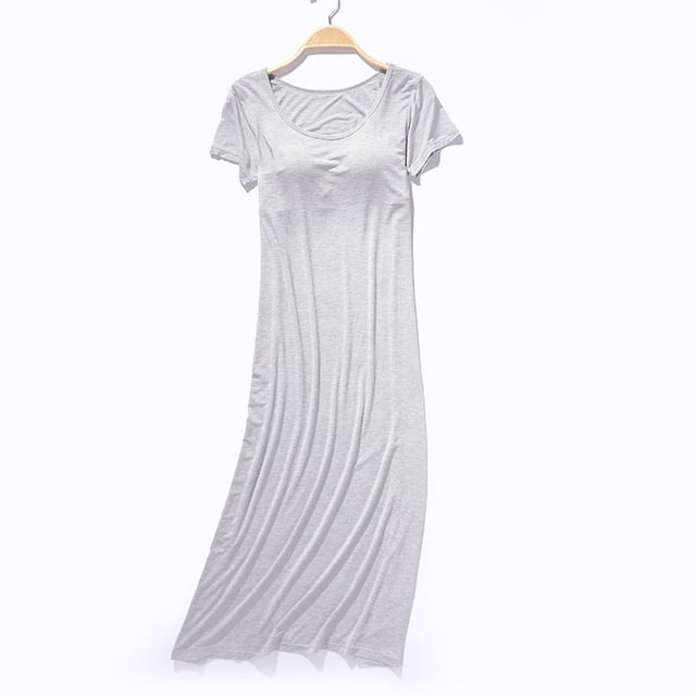 DPTALR Robe de Nuit Longue à Manches Courtes pour Femmes