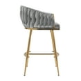 thumbnail image 2 of Bananova Velvet Bar Stools Set of 2, 26 Inch Seat Height Upholstered Luxury Bar Chairs with Low Back, Modern&nbsp; Style Counter Height Bar Stools, Grey, 2 of 5