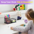 thumbnail image 4 of INTIGE Mesh Pen Holder Desk Organizer, Office Supplies Pencil Storage with 3 Compartments, 4 of 6