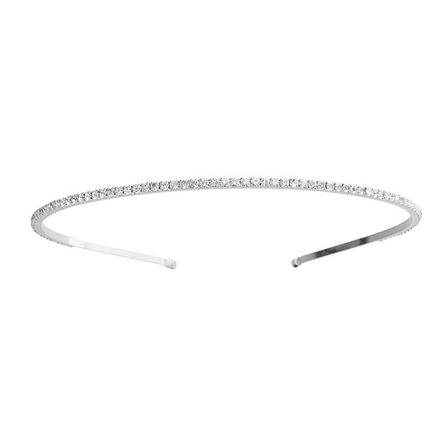 Diadema sencilla de cristal a la moda, accesorio para el cabello, tocado de novia (plateado)