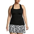 thumbnail image 3 of Lands' End Women's Plus Size Long Chlorine Resistant Square Neck Halter Tankini Swimsuit Top, 3 of 3