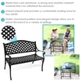 thumbnail image 2 of Sunnydaze 2-Person Checkered Design Cast Aluminum Outdoor Patio Bench, Black, 2 of 10