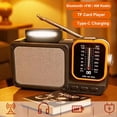 thumbnail image 3 of Radio Portátil FM AM con Linterna, Radio Recargable, Altavoz Bluetooth, Tarjeta TF, Reproductor de Música MP3, Altavoz Inalámbrico, A, 3 of 5