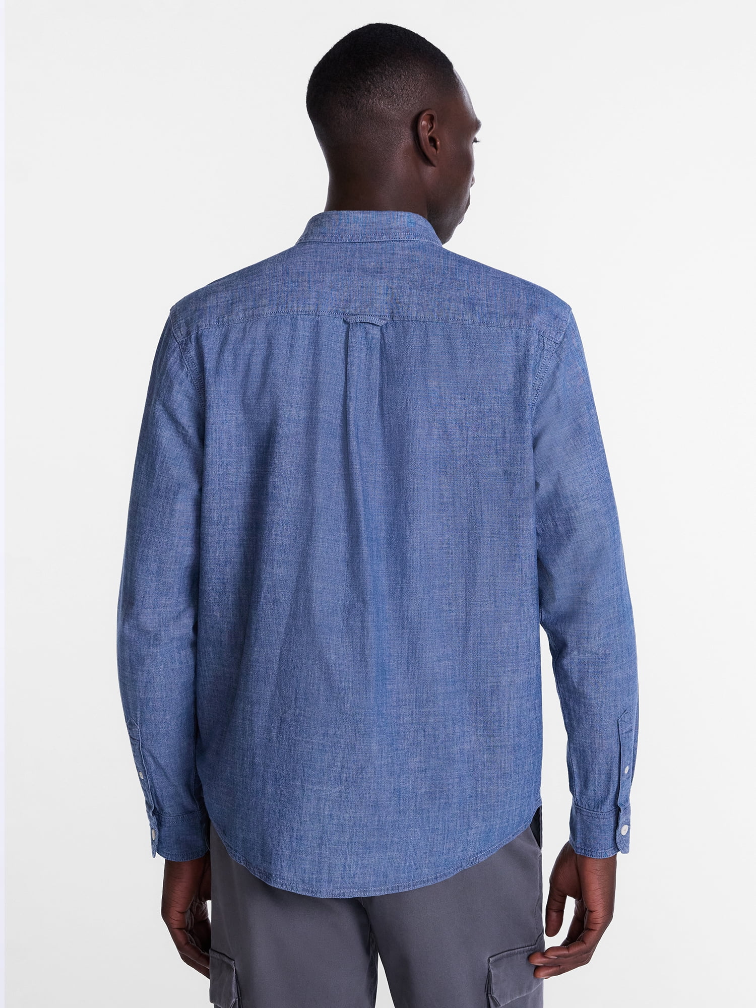 George Men's Chambray Shirt with Long Sleeves, Sizes S-5XBT
