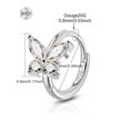 thumbnail image 2 of OUFER 2PCS Butterfly Hoop Earrings 925 Sterling Silver 0.25ct Zircon Hypoallergenic Cartilage Earrings for Women, 2 of 7