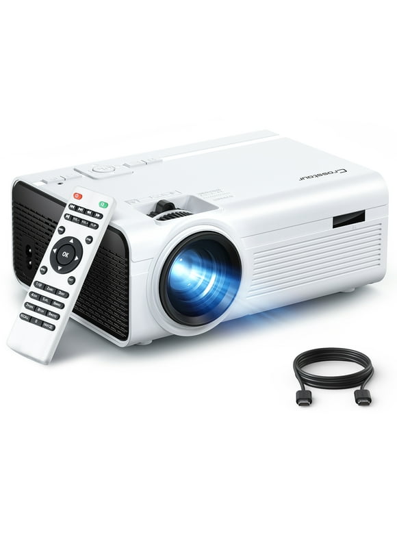Crosstour Mini Projector Support 1080P, Video Projector with 55,000 Hrs Lamp Life, Holiday gift