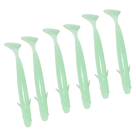 6Pcs Artificial Baits T Tail Lures Paddle Tail Silicone Swimbaits for Walleye Fishing Lures Swim Baits for Saltwater