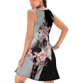 thumbnail image 4 of V-Neck Floral Printed Summer A-Line Elegant Dresses Womens Vintage Sleeveless Beach Sundress Ladies Casual Loose Boho Dress, 4 of 6