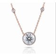 thumbnail image 6 of Silver Shop Round Cut Cubic Zirconia Halo Pendant 14K Rose Gold Finish Free Chain, 6 of 6