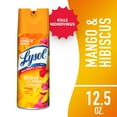 thumbnail image 3 of (2 pack) Lysol Disinfectant Sanitizing and Antibacterial Spray for Deodorizing, Mango & Hibiscus, 12.5 fl oz, 3 of 8