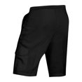 thumbnail image 3 of Zimjoy Men's Linen Cargo Shorts Summer Casual Loose Bermuda Elastic Waist Drawstring Lightweight Beach Vacation Shorts Black L, 3 of 4