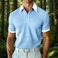 thumbnail image 5 of IhhxPro Men's Short Sleeve Collared Shirt with Button Detail Stretchable Summer Knit Casual Fit Lightweight Travel Golf S-3XL, 5 of 6