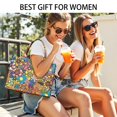 thumbnail image 5 of Large Capacity Tote Bag,Pioneer Flower Floral Print Pattern Handbag Fashion Luxury Tote Bag,15.7"x13"x 5.1" Inches,Laptop Compatible, 5 of 6