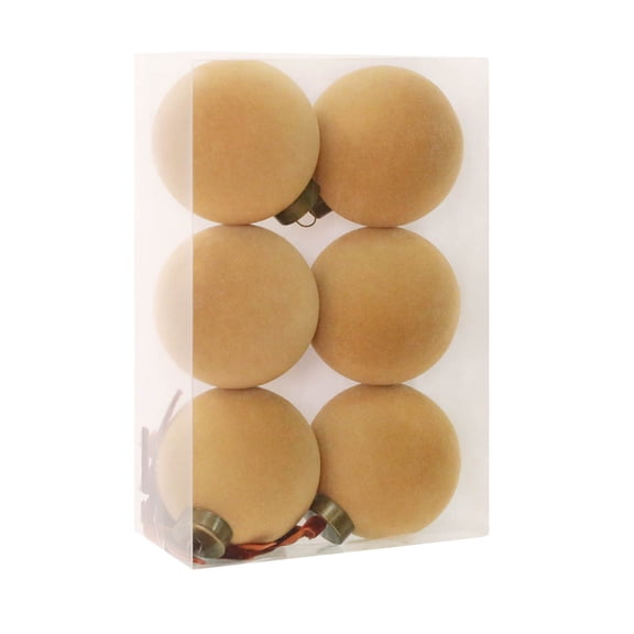 2026 Christmas Indoor Decoration Velvet Balls Ornaments 6pcs 3.15-Inch For Christmas Tree Shower Girls First Christmas Decorations Birthday Party