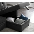 thumbnail image 5 of Dark Gray Upholstered Sectional With Chaise & Storage - Linen, Foam Filled, 3 Seat, Pull Out Turns Into Twin Sleeper For Guest Accommodation In Seat Linen Visitor Entertainment, 5 of 6
