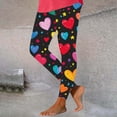 thumbnail image 2 of DDAPJ pyju Women's Valentine Day Leggings Heart Printed Stretch Legging Tights Buttery Soft Ankle Length Yoga Pants Sales of Today Prime Multicolor#5 M, 2 of 6