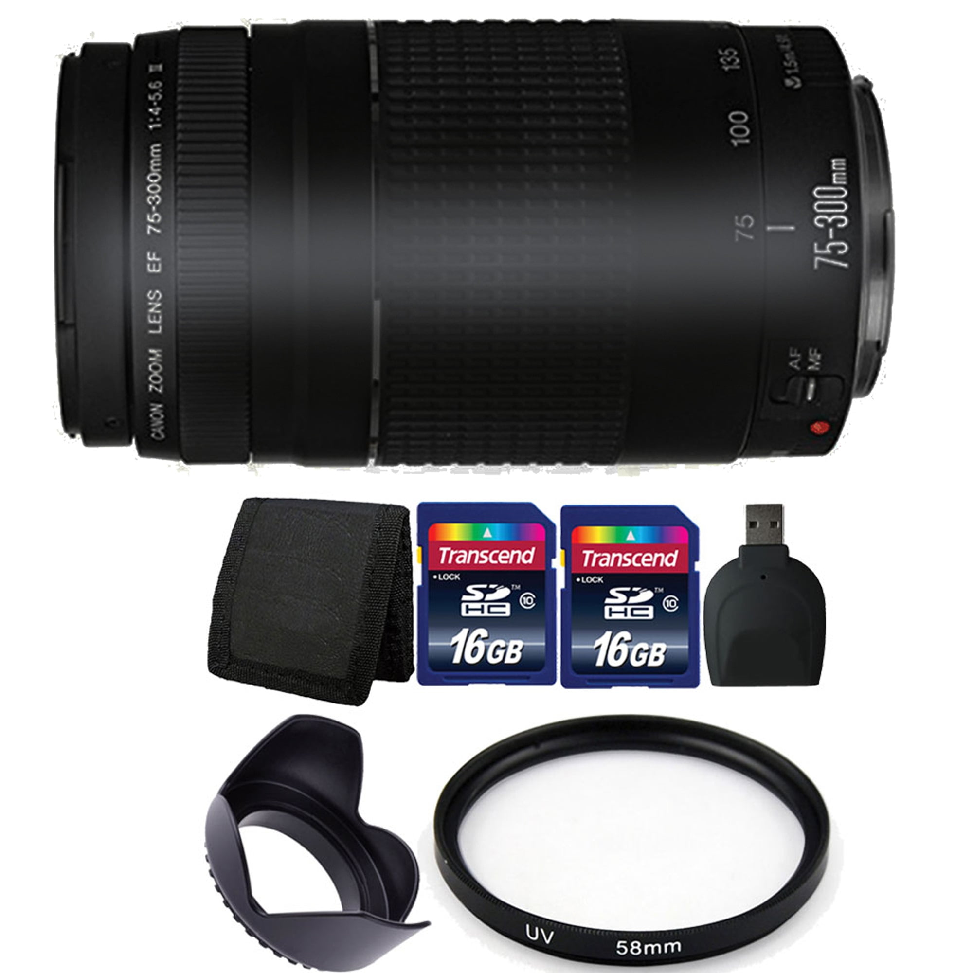 Canon Ef 75 300mm F 4 5 6 Iii Usm Uv Filter 2 Lenses Kit For Canon T5 T6 T5i T6i 10d 1300d Walmart Com