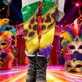thumbnail image 4 of Hvot&aat Women Mardi Gras Leggings Stretch High Waisted Yoga Pants Sparkly Printed Carnival Party Pant, 4 of 5