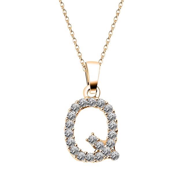 Fiudx Collar con Colgante de Alfabeto para Mujer, Cadena de Clavícula Femenina, Collar Dorado