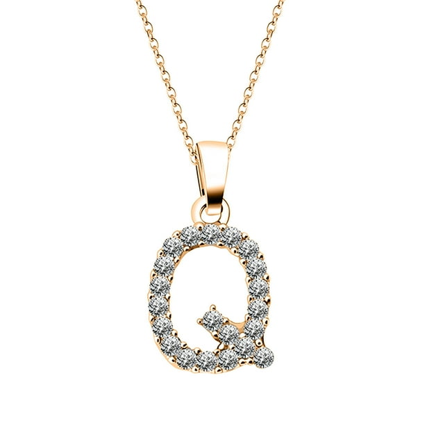 Collar para mujer, Joyas para mujer, Joyas para mujer, Collar con alfabeto para mujer, Colgante de cadena de clavícula para mujer, Collar de oro, Collar para mujer