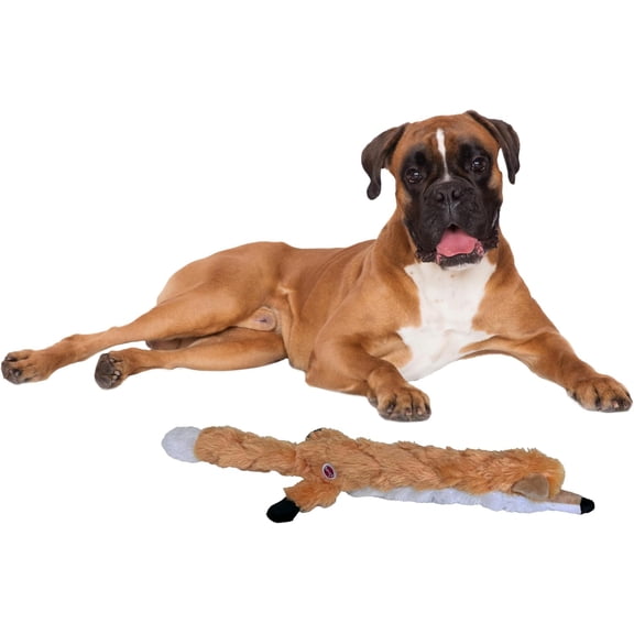 SPOT Skinneeez Extreme Quilted Fox Chew Toys for Dogs, Stuffing Free with 4 Layers of Diamond Stitched Fabric & 2 Squeakers, for Medium and Large Aggressive Chewers, 23in