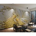 thumbnail image 2 of 3D Wallpaper Golden Peacock SKU# WAL0218, 2 of 8