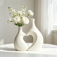 thumbnail image 4 of Eolstice Heart Shaped Vase, Modern Ceramic Home Decor Heart Vase for Living Room, Bedroom, Valentines Day Gift, Wedding Centerpiece, Romantic Table Decoration,White, 4 of 6