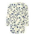 thumbnail image 5 of CYMMPU Floral Printed 3/4 Sleeve Tunic Tops Summer Fashion Shirts Loose Fit Blouses for Women Dressy Casual Spring Tops Crew Neck Lightweight Basic T-Shirts Multicolor XXXL, 5 of 5