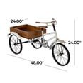 thumbnail image 4 of DecMode 48" x 24" x 24" White Metal Vintage Bike Plantstand with Brown Wood Accents, 4 of 14