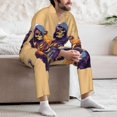 thumbnail image 6 of Halloween Costumes Mens Pajamas Set, Halloween Pumpkin Skull Halloween Pajamas Button Down Long Sleeve Loungewear Halloween Sleepwear Pjs sets for Men, 6 of 7