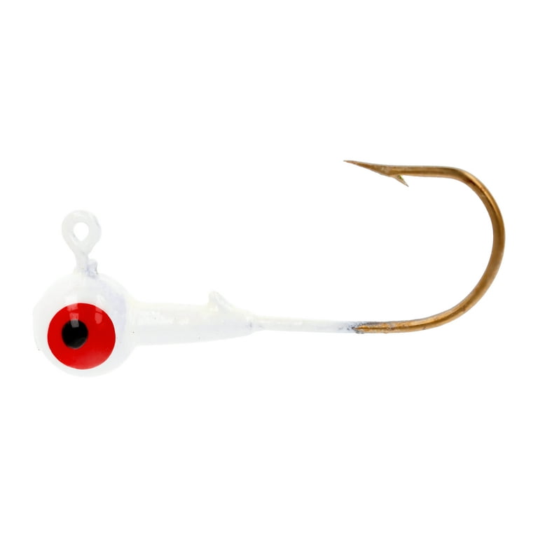 Eagle Claw Ball Head Fishing Jig, White with Bronze Hook, 3/8 oz