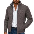 thumbnail image 2 of Gamivast Mens Cardigan Sweater Full Zip Knit Casual Stand Collar Jacket Fall Winter Warm Outerwear Ribbed Knitwear Coat with Pockets, 2 of 7