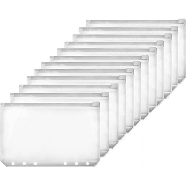 Carpeta de archivos A6 con bolsillo transparente, 12 bolsillos de plástico con 6 agujeros para carpetas. Es adecuada para personas que estudian y trabajan para almacenar cosas.