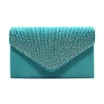 thumbnail image 2 of JoveMarine Women's Elegant Silk Satin Rhinestone Clutch Bag Convertible Shoulder Bag for Evening and Prom Fashion Handbag for Parties and Formal Events Sky Blue, 2 of 4