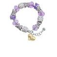 thumbnail image 2 of Delight Jewelry Goldtone Large Big Sister Heart with Clear Crystal - Purple Butterfly Bead Charm Bracelet, 7"+1" Extender, 2 of 5