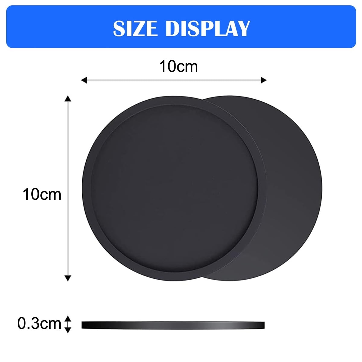 BQHAGFTE Sous-Verres En Silicone Ensemble De 6 - Sous-Verres En Caoutchouc Noir Résistant à La Chaleur Et Étanche Pour Protection Des Meubles