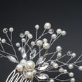 thumbnail image 5 of Nvzi Horquillas para el pelo de boda con flores para novias, peinetas con perlas de cristal, pinzas para el pelo, accesorios para el pelo de boda dorados, joyas plateadas, 5 of 5