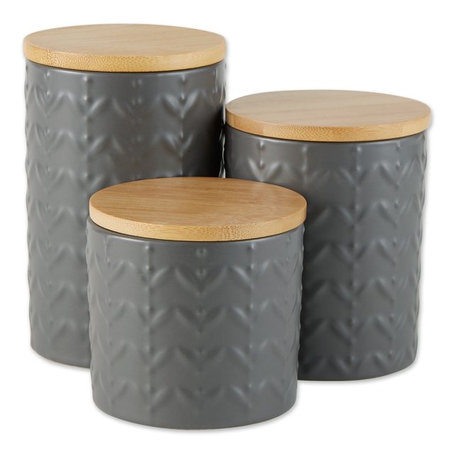 Design Imports Gousse de Céramique Texture de Vigne Rétro Minérale Mate (Lot de 3)
