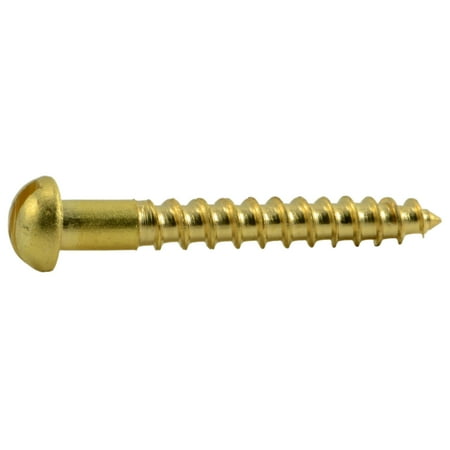 

#4 x 7/8 Brass Slotted Round Head Wood Screws WSRB-081 (48 pcs.)