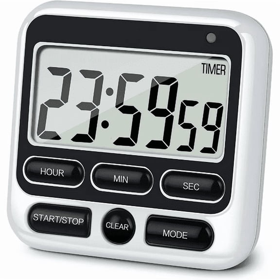 Digital Kitchen Timer, Cooking Countdown Clock with Large LCD Display, Loud Alarm and Strong Timer