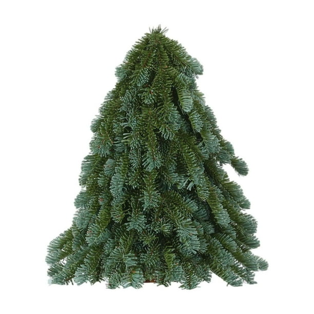 Mini árbol de Navidad simulado de mesa, suministros para fiestas navideñas realistas, verde 33x40cm