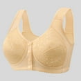 thumbnail image 2 of UngA Seamless Bra for Women Front Closure Bras for Older Women,2025 New Comfortable Convenient Front Close Button Cotton Bras Beige,S, 2 of 3