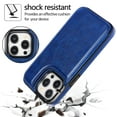 thumbnail image 3 of Allytech Slim Wallet Case for iPhone 15 Pro Max, Flip PU Leather Kickstand Card Slots Case, Double Magnetic Buttons Shockproof Full Body Protection Durable Case for Women Men - Darkblue, 3 of 10