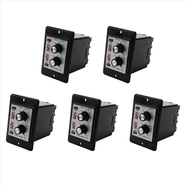 5X Interruptor de Tiempo de Control de Perilla de Relé de Temporizador Doble de Encendido y Apagado ATDV- 6S-60M Placa de Relé AC 110 / 220V Acceso Eléctrico (AC110 / 220V)