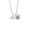 thumbnail image 2 of Delight Jewelry I 'Heart' Lacrosse Silvertone Script Initial Disc - R - Charm Necklace, 20"+3", 2 of 4