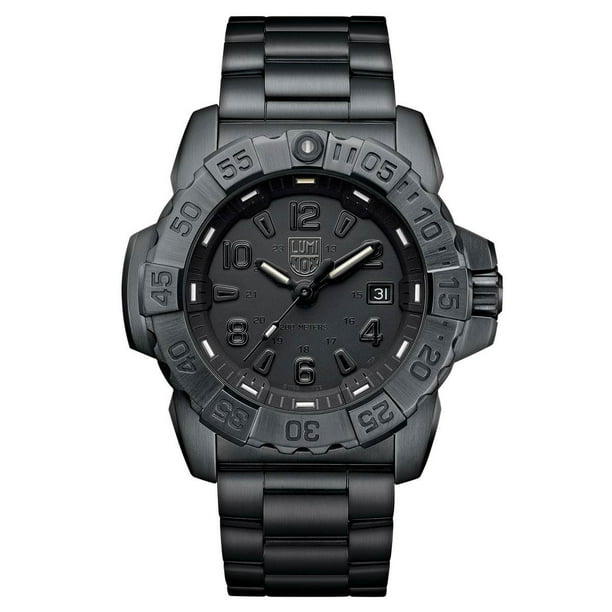 Luminox - Luminox Men's Navy SEAL Blackout Diver's 200 m Steel Watch XS ...